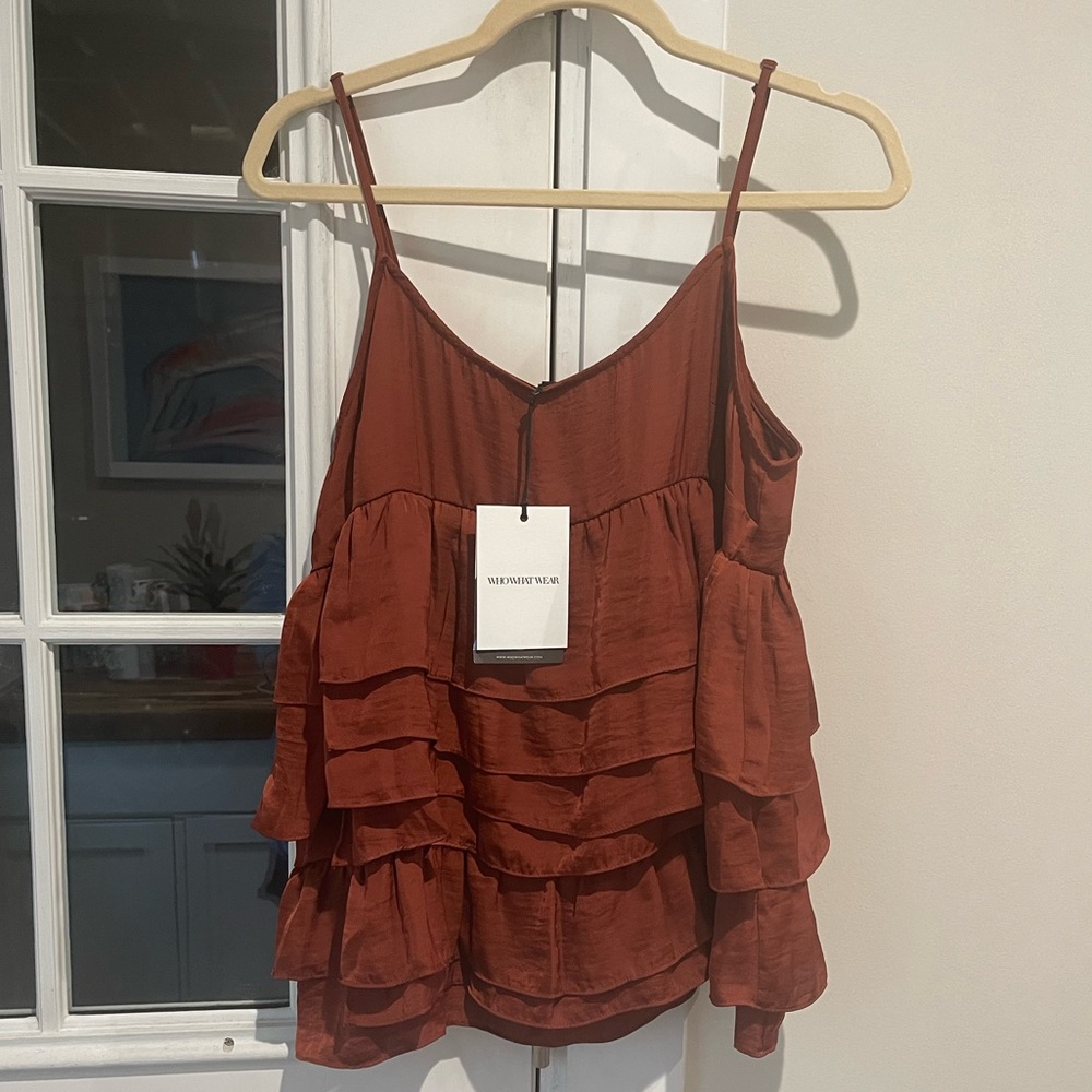 NWT Who What Wear Camisole Burnt Orange Large